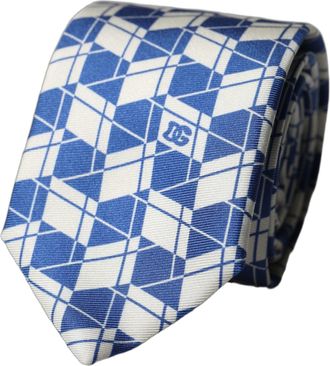 Dolce & Gabbana Geometric Silk Necktie - Blue