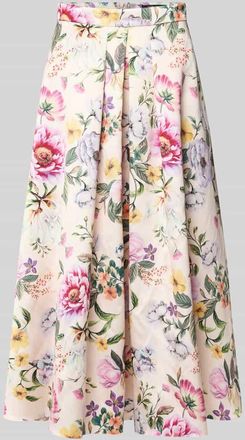 Swing Midirock im Allover-Look mit Falten in Rosa, Gr&ouml;&szlig;e 34