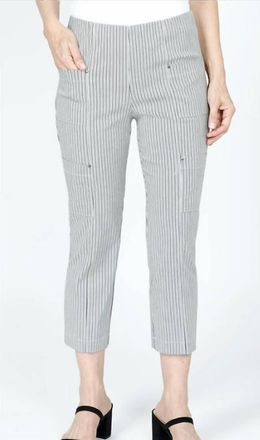 Elliott Lauren Womens Stripe Crop Pant In Black/white
