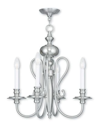 Livex Lighting Discontinued Livex Caldwell 4-Light Brushed Nickel Chandelier