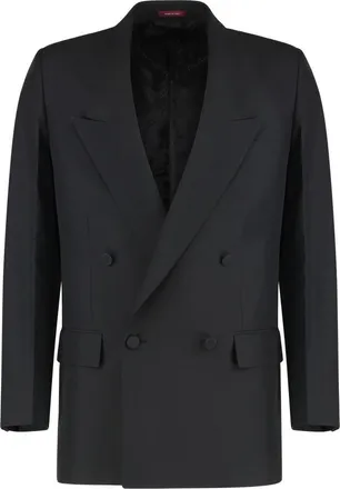 Gucci Black Peaked Lapel Blazer