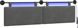 vidaXL Cabecero Colgante Gris Oscuro Tela De Pana Vidaxl