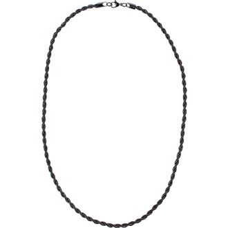 Trafalgar Store Barrett Braided Metal 22 Inch Long Necklace in Black at Nordstrom