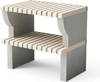 Movelar Caballete Lateral M&oacute;dulo Bailen Plus Para Barbacoa De Obra Prefabricada (beige, Gris - 86,5 X 58 X 58 Cm) - Uso En Exteriores - Movelar