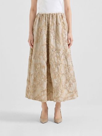 Brunello Cucinelli Gonna in misto cotone con paillettes