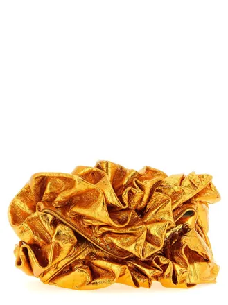 Dries Van Noten Orange Ruffle Clutch