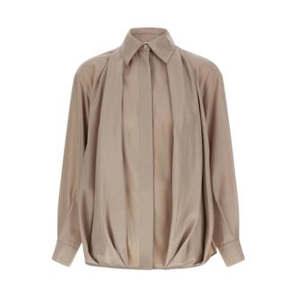 Loewe Shirts, female, Beige, Size: XS Draped Shirt