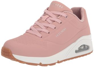 Skechers Womens Uno Stand On Air Sneaker, Blush Durabuck Mesh, 3.5 UK