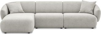 Castlery Auburn Chaise Sectional Sofa Left Facing Customized, Performance Classic Twill Medium Grey, Spill Resistant, Modular for Castlery