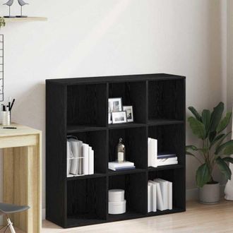 vidaXL Book Cabinet Black Oak 98x29x97.5 cm Engineered Wood vidaXL
