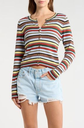 PacSun Marley Button Front Cardigan in Stripe at Nordstrom, Size Xx-Small