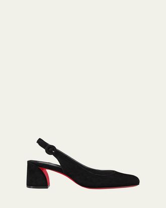 Christian Louboutin 55mm So Jane Suede Slingback Pumps