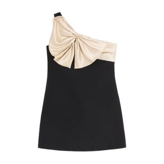 Valentino Garavani One-Shoulder Bow Detail Dress - female - Valentino Garavani - Short Dresses - Black - S - Dresses