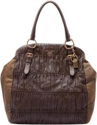 Prada Pre-owned Tote Bag - Dames - Vintage Handtas - Bruin - ONE Size - Leer - Vintage