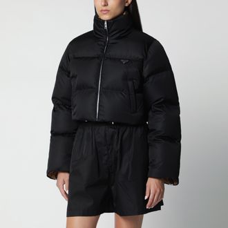 Prada Piumino cropped nero in Re-Nylon