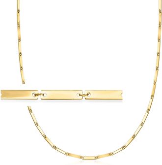 Ross-Simons Italian 10kt Yellow Gold Rectangular-Link Necklace