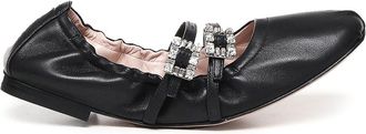 Roger Vivier Leather Strap Ballet Flats