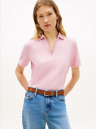 Tommy Hilfiger Relaxed Fit Open Placket Pique Polo Shirt