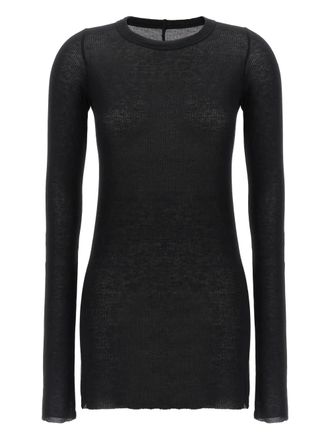 Rick Owens ribbed raw-cut detail T-shirt - Black