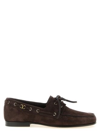 Valentino Garavani Brown Cowhide Slip-On Mens Loafers