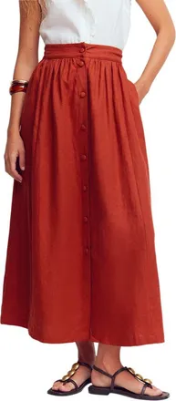 Boden Emma Linen Maxi Skirt in Burnt Henna at Nordstrom, Size 12