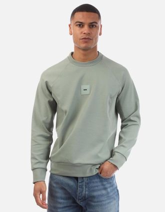 HUGO BOSS Mens Salbo Rib Sweatshirt - Green - Size: 46