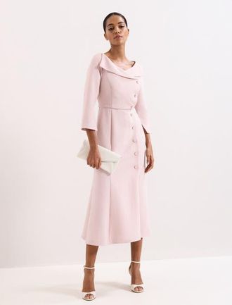 Phase Eight Sienna Tux Dress in Pale Pink at Nordstrom, Size 12