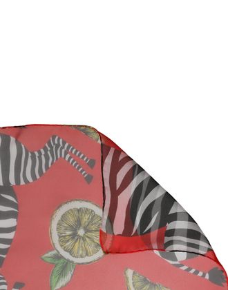 Dolce & Gabbana Womens Red Zebra Print Silk Wrap Shawl Stole 200cm X 132cm Scarf