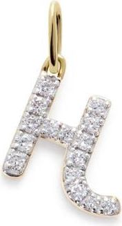 Monica Vinader Lab Grown Diamond Initial Pendant Charm in 14K Gold H at Nordstrom