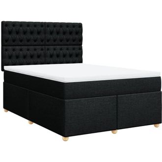 vidaXL Vidaxl - Cama Box Spring Con Colch&oacute;n Tela Negro 160x200 Cm