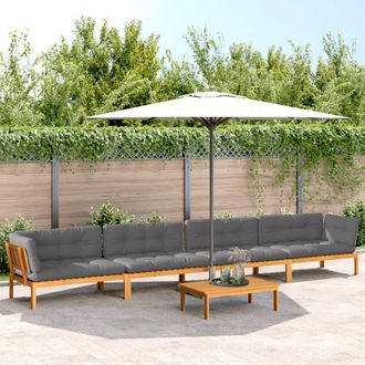 vidaXL Set De Sof&aacute;s De Palets De Jard&iacute;n Y Cojines 5 Pzas Madera Acacia Vidaxl