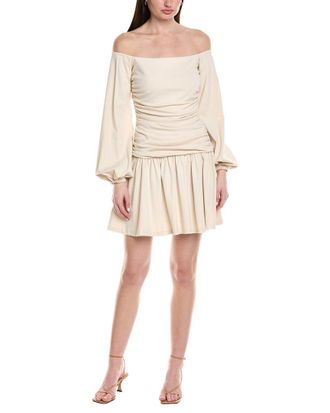 Susana Monaco Off-Shoulder Poet Low-Waist Mini Dress