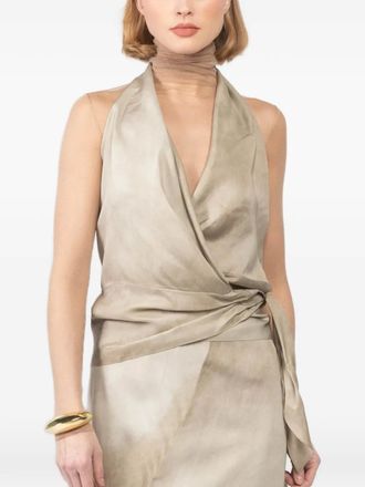 Cortana halterneck tie top - Beige