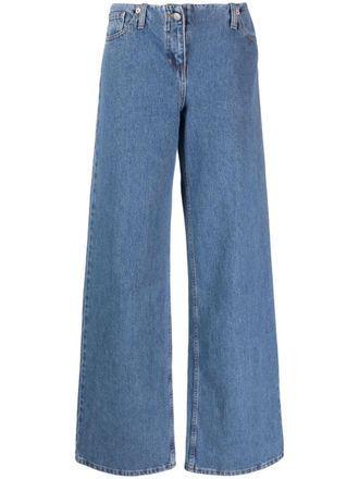 Magda Butrym Jeans a gamba ampia con applicazione - Blu
