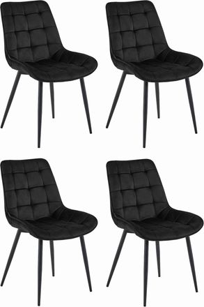 OEM Silla Bera - Terciopelo Negro / Patas Negras X 4