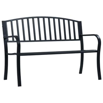 vidaXL Panchina Da Giardino 125 Cm Nera In Acciaio - Vidaxl