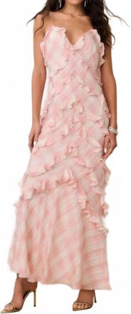 LoveShackFancy Ellietta Plaid Ruffle Maxi Dress In Neapolitan