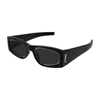 Saint Laurent SLM140RIM001 Rectangle Full Rim Sunglasses - Black