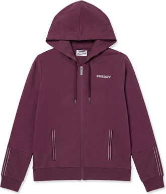 Freddy Felpa con cappuccio e zip, finiture elastiche logate
