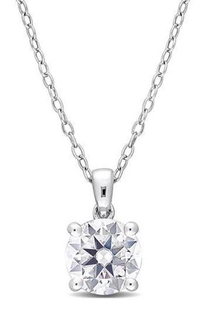 Delmar Dew Lab-Grown Moissanite Pendant Necklace in Silver at Nordstrom Rack