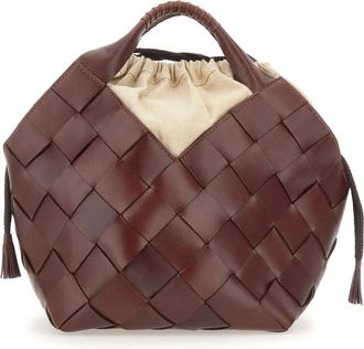 Dragon Diffusion Tassen, Dames, Bruin, ONE Size, Leer, Botteghe Handtas