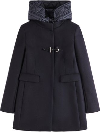Fay Tailored Short Quilted Hood Flap Pocket Coat