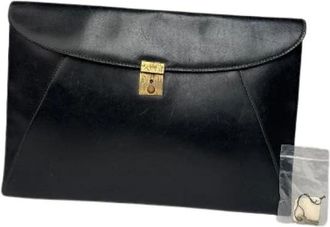Gucci Pre-owned Leren Clutch - Dames - Vintage Clutch - Zwart - ONE Size - Leer - Vintage
