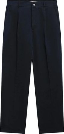 Valentino Garavani Katoenen Gabardine Broek met VLogo Borduurwerk - Heren - Straight fit broeken - Blauw - M - Katoen - Broeken