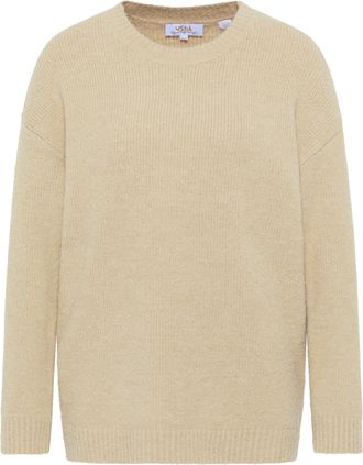 Usha trui met ronde hals Dames beige