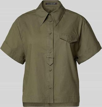 Luisa Cerano Luisa Cerano Boxy Fit Bluse mit Brusttasche in Khaki, Gr&ouml;&szlig;e 44