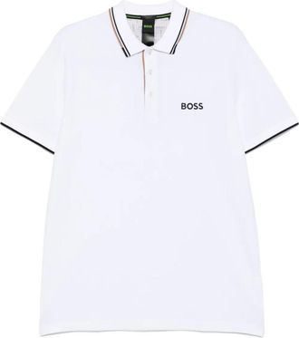 HUGO BOSS White Logo Shirt Collar Polo