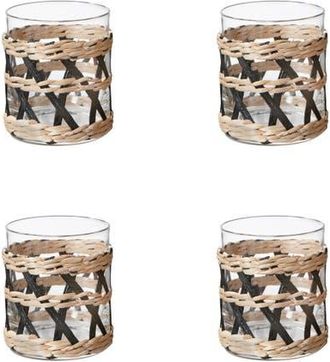 Tag Island Collection Clear Glass DOF Drinkware Set of 4 in Black at Nordstrom