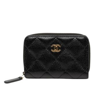 Chanel Pre-owned Portemonnee - Dames - Pre-owned - Zwart - Maat: ONE Size Leer