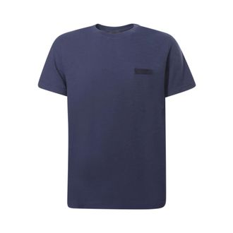 Dondup T-Shirts, male, Blue, Size: XL T-shirt girocollo regular in jersey fiammato